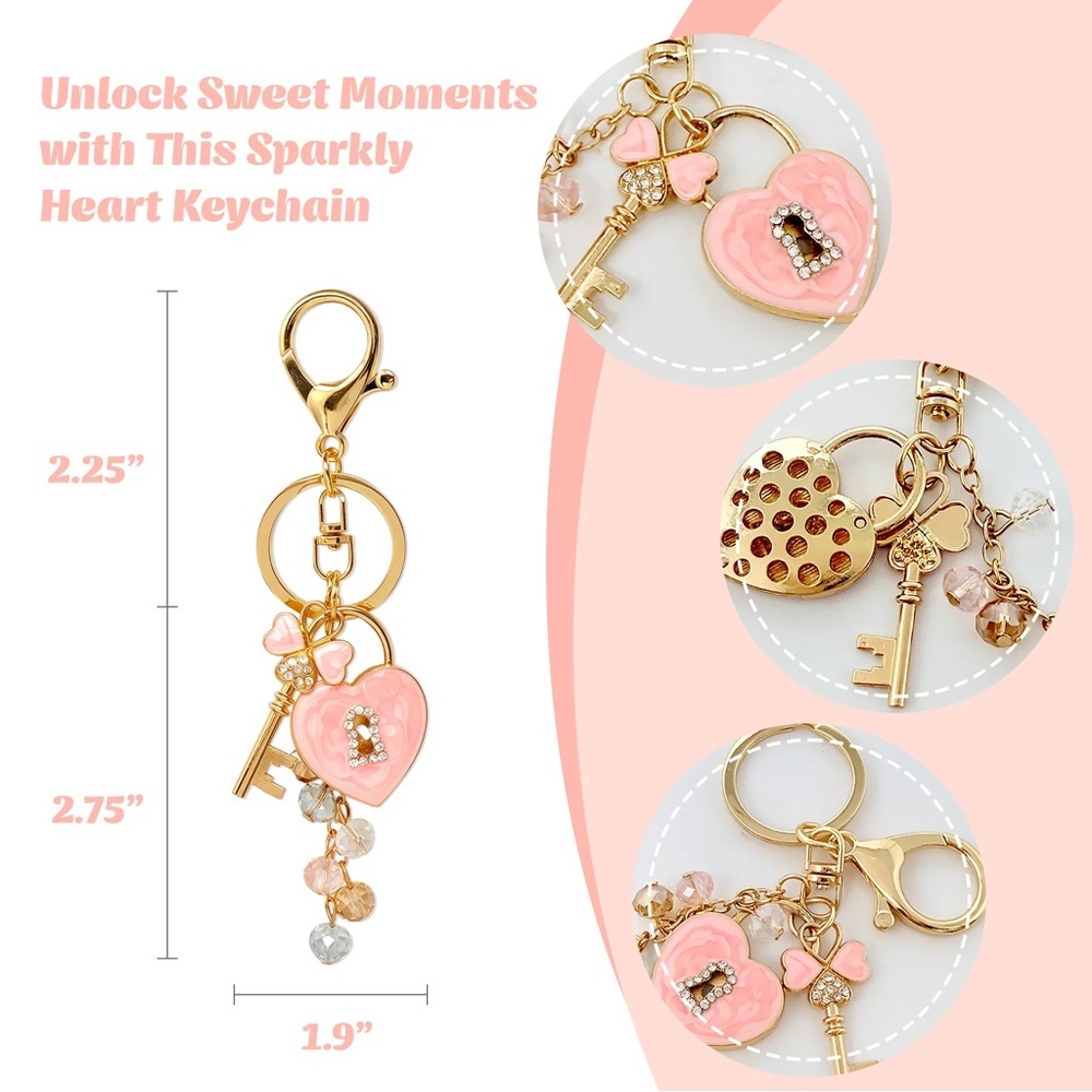 Heart Lock Keychain - Picture 3 of 6